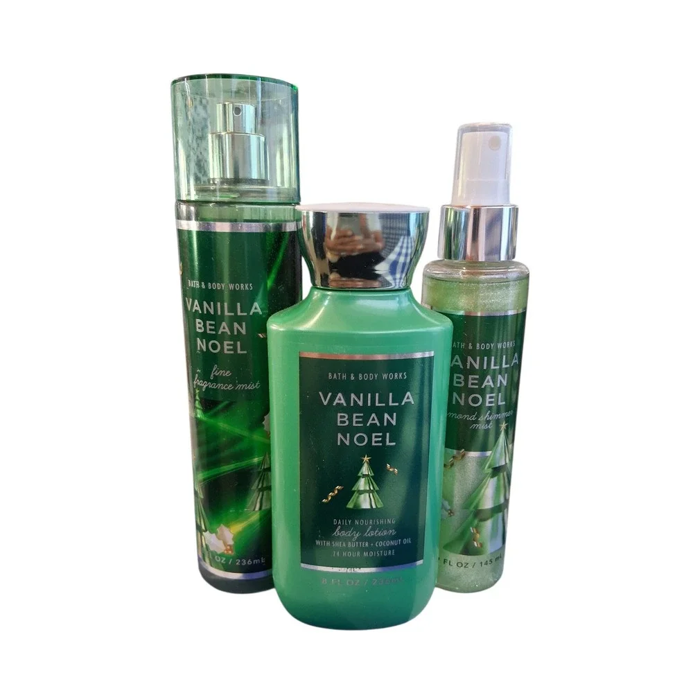 Seasonal Bath & Body Works Women's Vanilla Bean Noel 4 pcs‎ Bundle Cream Wash +